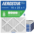 16x25x1 MERV 8 Air Filter, 6 Count, ACTUAL SIZE (15.75 x 24.75 x 0.75), HVAC, Air Conditioning & Furnace Filter Captures