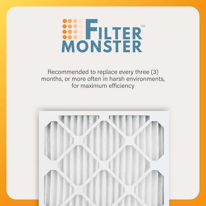 16x25x1 MERV 8 Pleated HVAC Air Conditioner Furnace Replacement Air Filter, 4-Pack (Actual Filter Dimensions 15.5 x 24.5 x.75