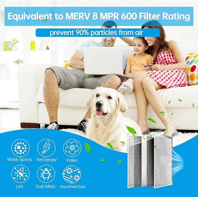 16x25x1 Reusable Electrostatic Air Filter HVAC AC Furnace Filter,MERV 8,Washable, Lasts a Lifetime,Permanent Air