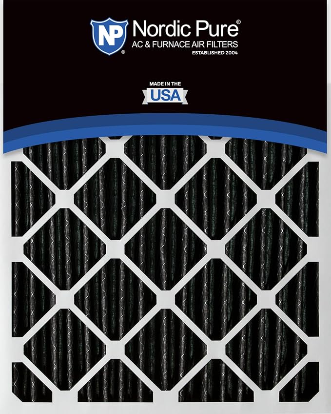16x25x2 (Actual Size: 15 1/2 x 24 1/2 x 1 3/4) Furnace Air Filters MERV 12 Pleated Plus Carbon 12 Pack, alternate product