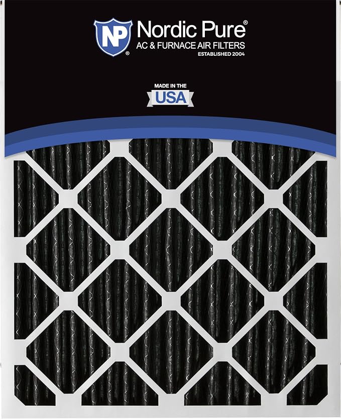 16x25x2 (Actual Size: 15 1/2 x 24 1/2 x 1 3/4) Pure Carbon Pleated Odor Reduction Merv 8 Furnace Filters 3 Pack, alternate
