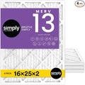 16x25x2 Air Filter, MERV 13, 4 Pack, Furnace Air Filter for HVAC (Actual Size: 15.5"x24.5"x1.75") DUST, Pet & Allergy