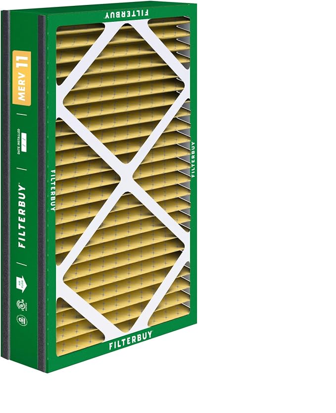 16x25x3 Air Filter MERV 11 Superior Pet & Allergy Defense (4-Pack), Electrostatic Pleated HVAC AC Furnace Filters for