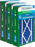 16x25x3 Air Filter MERV 13 Optimal Smoke & Allergy Defense (3-Pack), Electrostatic Pleated HVAC AC Furnace Filters for