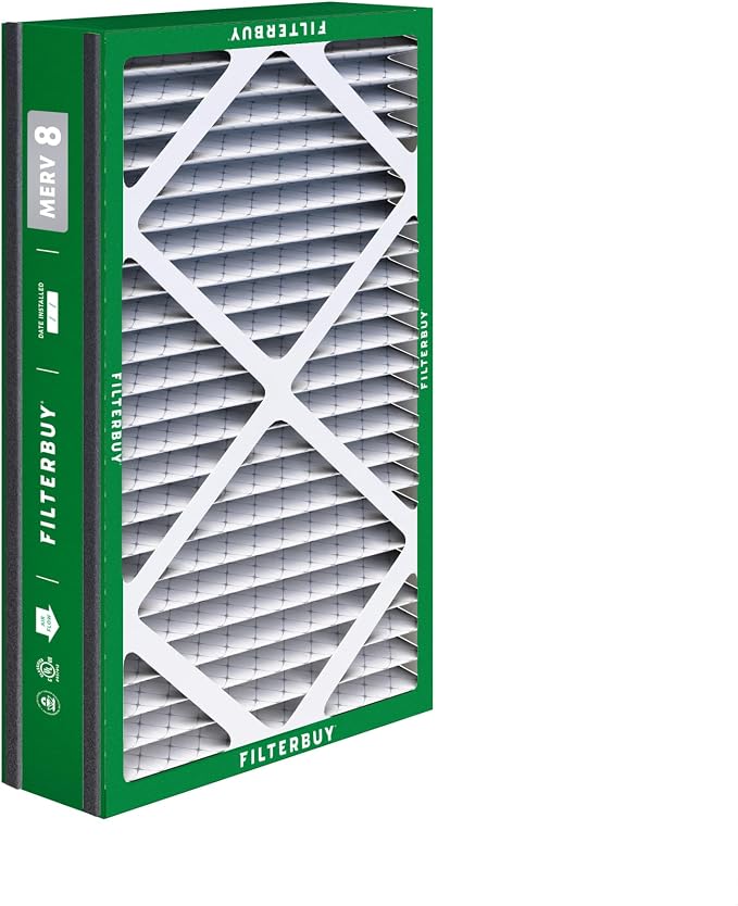 16x25x3 Air Filter MERV 8 Essential Dust & Allergy Defense (4-Pack), Electrostatic Pleated HVAC AC Furnace Filters for