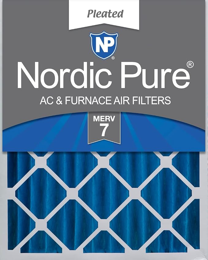 16x25x4 (15 1/2 x 24 1/2 x 3 5/8) Pleated MERV 7 Air Filter 1 Pack, product image
