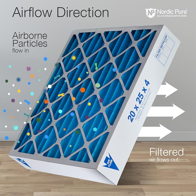 16x25x4 (15 1/2 x 24 1/2 x 3 5/8) Pleated MERV 7 Air Filter 1 Pack, alternate product view 8