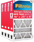 16x25x4 AC Furnace Air Filter, MPR 1000, MERV 11, Fits Lennox & Devices, Allergen Defense, product image