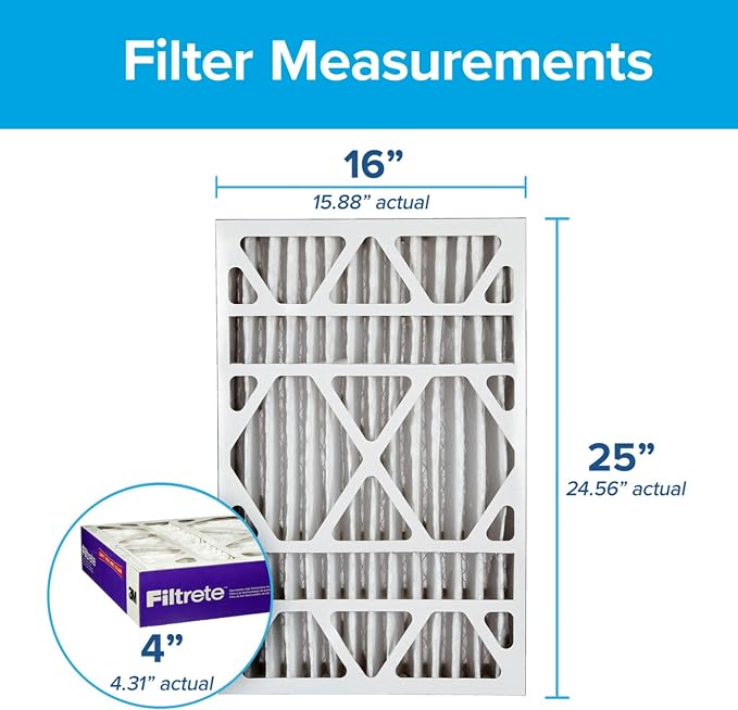 16x25x4 AC Furnace Air Filter, MPR 1550, MERV 12, Fits Lennox &, CERTIFIED Asthma & Allergy Friendly, alternate