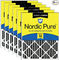16x25x4 (Actual Size: 15 1/2 x 24 1/2 x 3 5/8) Furnace Air Filters MERV 10 Pleated + Carbon 6 Pack, product image