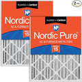 16x25x4 (Actual Size: 15 1/2 x 24 1/2 x 3 5/8) Pleated Air Filters MERV 15 Plus Carbon 2 Pack, product image