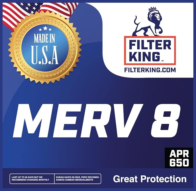 16x25x4 Air Filter (MERV 8) (3-Pack) Dust & Allergy Control AC Furnace Filters, MADE IN USA, HVAC, Pleated, alternate view 2