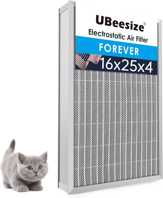 16x25x4 Reusable Electrostatic Air Filter HVAC AC Furnace Filter,Washable, Lasts a Lifetime,Permanent Air Filter,Breathe