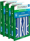 16x25x5 Air Filter MERV 13 Optimal Smoke & Allergy Defense (3-Pack), Electrostatic Pleated HVAC AC Furnace Filters for