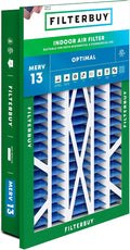 16x25x5 Air Filter MERV 13 Optimal Smoke & Allergy Defense (1-Pack), Electrostatic Pleated HVAC AC Furnace