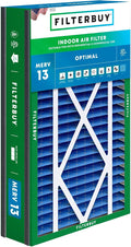 16x25x5 Air Filter MERV 13 Optimal Smoke & Allergy Defense (1-Pack), Electrostatic Pleated HVAC AC Furnace
