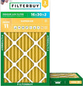 16x30x2 Air Filter MERV 11 Superior Pet & Allergy Defense (2-Pack), Electrostatic Pleated HVAC AC Furnace Filters