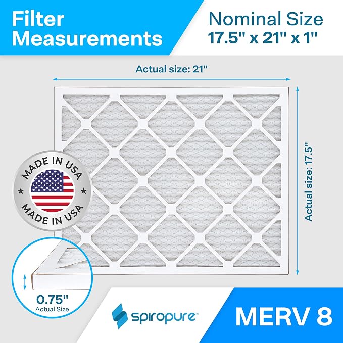 17.5X21X1 MERV 8 Geothermal Air Filters - Made in USA (6 Pack) 6 Pack, alternate product view 2