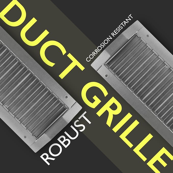 17" x 3" Grille for Round Spiral Duct - Galvanized Steel Register Vent Cover for HVAC Ducting System - 2 Way, alternate view