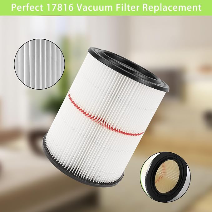 17816 Filter for Craftsman Air Filter, Replacement for Craftsman Wet Dry Vac Filter for Craftsman 9-17816 Vacuum
