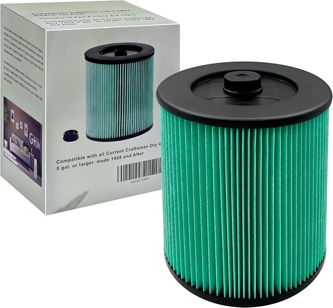 17912 & 9-17912 HEPA Vacuum Filter Compatible with Filter No.9-17912 fits 5, 6,8,9,12,14,16 and 32 gal vacs or larger made