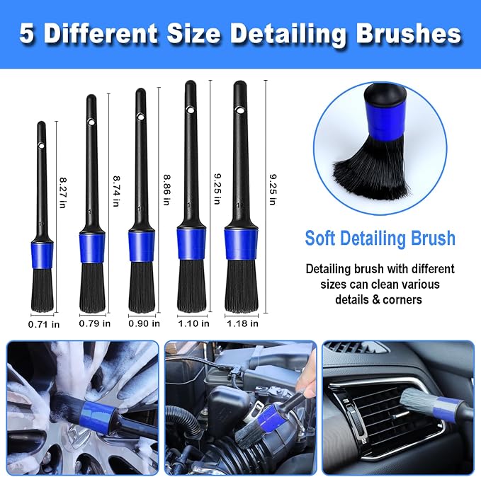 17pcs Car Detailing Kit Interior Cleaner, Car Interior Cleaning Kit with Handheld Car Vacuum, Car Detailing Brushes