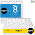 17x17x1 Air Filter, Merv 8, 6 Pack, For Home AC Furnace & HVAC (Actual Size: 16.75"x16.75"x0.75") DUST, Pet, & Allergy
