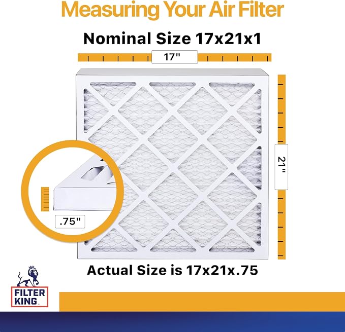 17x21x1 Air Filter (MERV 13) (12-Pack) Dust & Allergy Control AC Furnace Filters, MADE IN USA, HVAC, Pleated, Electrostatic
