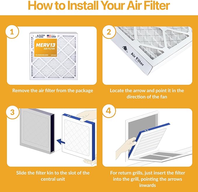 17x21x1 Air Filter (MERV 13) (12-Pack) Dust & Allergy Control AC Furnace Filters, MADE IN USA, HVAC, Pleated, Electrostatic