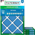17x21x1 Air Filter MERV 13 Optimal Smoke & Allergy Defense (4-Pack), Electrostatic Pleated HVAC AC Furnace