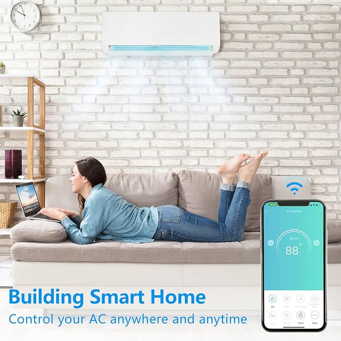 18,000 BTU Ductless Mini Split AC/Heating System, 20 SEER Inverter Split-System Wall Air Conditioner with Heat Pump