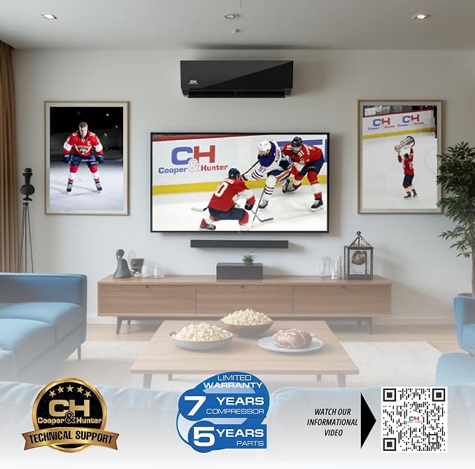 18,000 BTU Ductless Mini Split Air Conditioner & Heat Pump – 24 SEER2 – 230V Inverter – 16FT Installation, alternate product