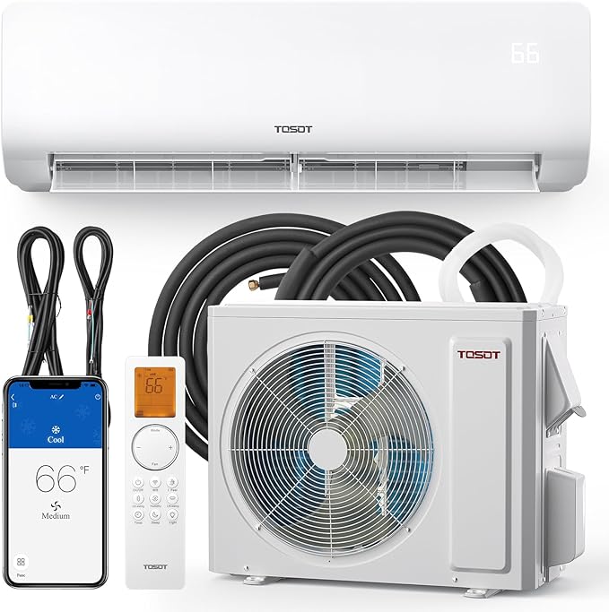 18,000 BTU Mini-Split Air Conditioner, Wifi Enabled Ductless Inverter Split System AC Unit Heating System, Compatible with