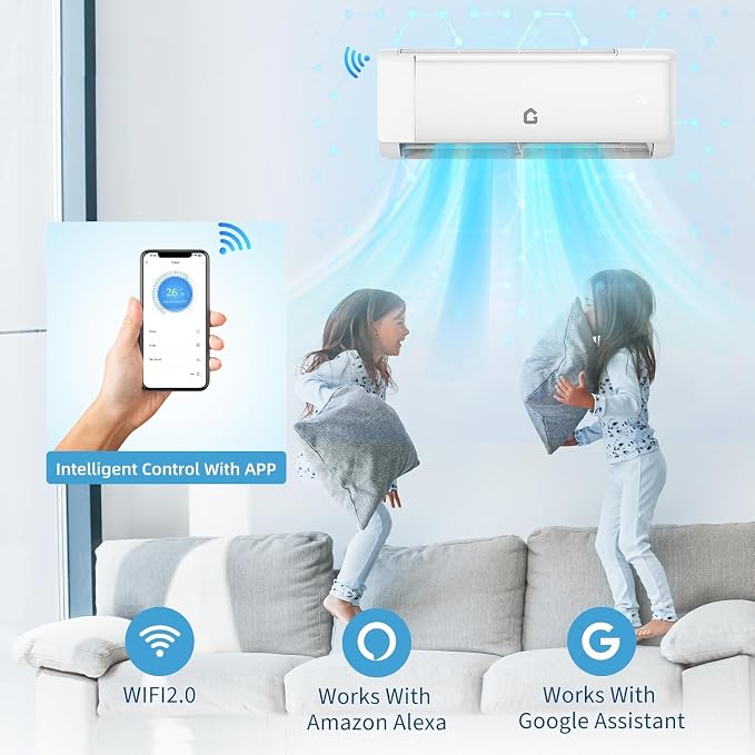 18,000 BTU Mini Split Air Conditioner with Heater Pump, 19 SEER2 High-Efficiency Inverter, alternate product view 3