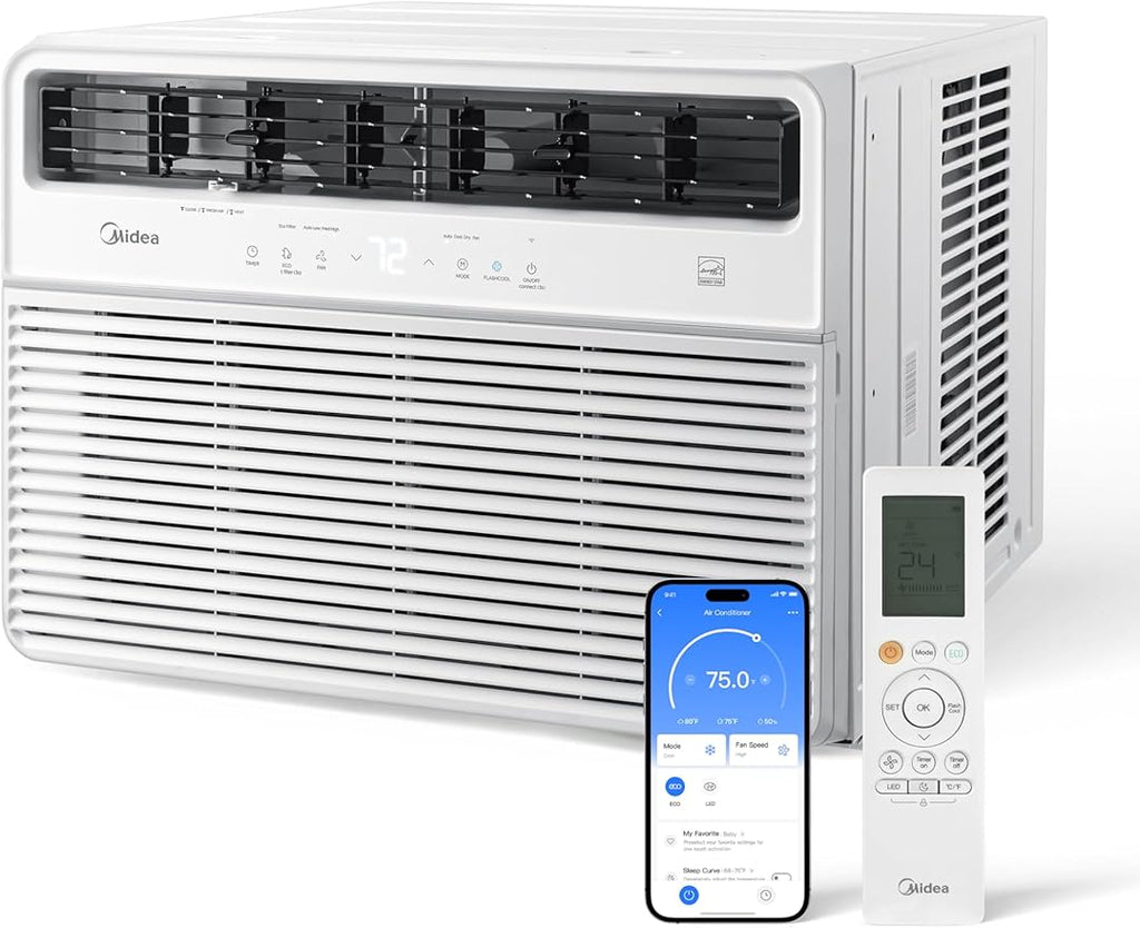 18,000 BTU Smart Inverter Window Air Conditioner with APP, Alexa Control, 208/230V AC Unit Cools up to 1,000 Sq. Ft, Quiet