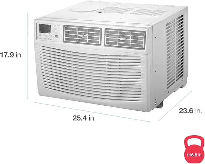18,000 BTU Window Air Conditioner, 230V, Window AC for Rooms up to 1,000 Sq.Ft with Remote Control, 24H Timer, 3-Speeds