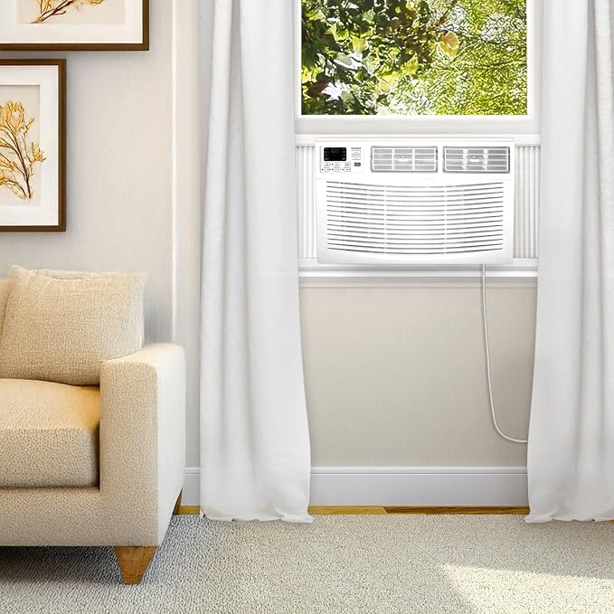 18,000 BTU Window Air Conditioner, 230V, Window AC for Rooms up to 1,000 Sq.Ft with Remote Control, 24H Timer, 3-Speeds