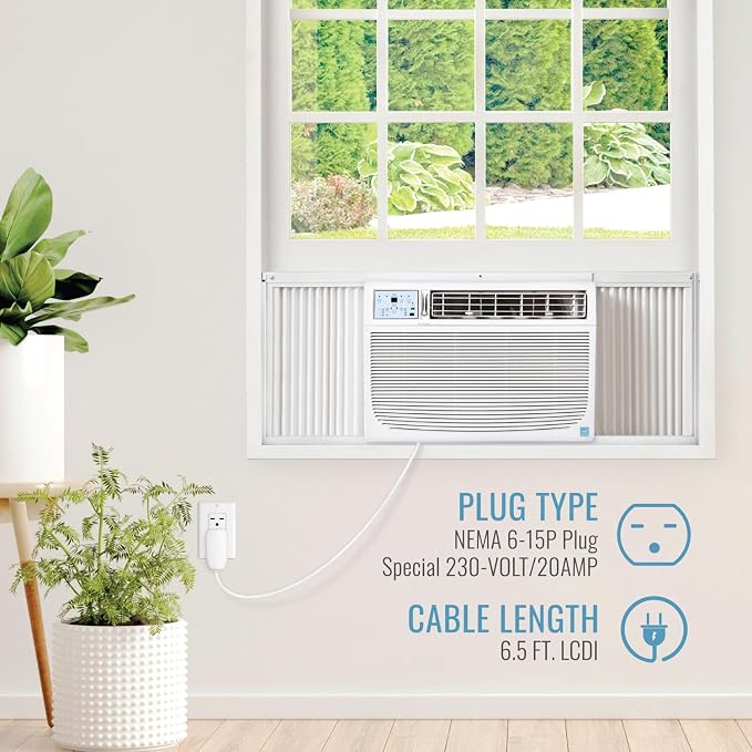 18,000 BTU Window Air Conditioner and Dehumidifier, 230V, Window Unit Air Conditioners for Apartment, Living Room, Bedroom