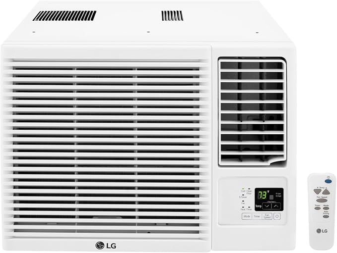 18,000 BTU Window Air Conditioner with Heat, 230/208V, Cools 1,000 Sq.Ft. for Bedroom, Living Room, Basement, Apartment, with
