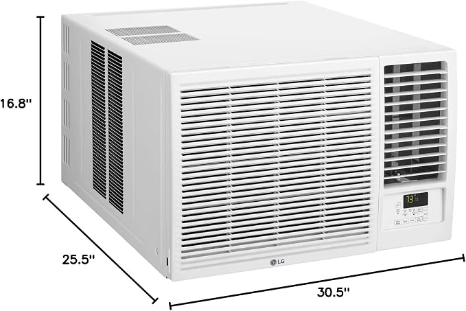 18,000 BTU Window Air Conditioner with Heat, 230/208V, Cools 1,000 Sq.Ft. for Bedroom, Living Room, Basement, Apartment, with