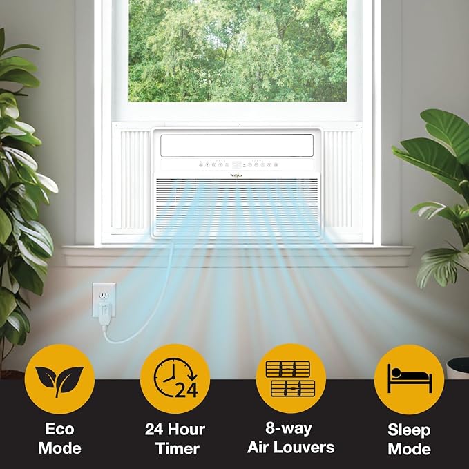 18,000 BTU Window Mounted Inverter Air Conditioner with Quiet, High Efficiency Operation and Remote, Window AC Unit for