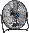 18" High Velocity Floor Fan Industrial Metal 3-Speed Heavy Duty Cooling Fan for Workshop, Garage, Home, Office, 120° Tilt