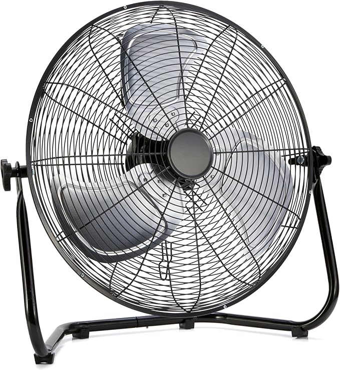 18" High Velocity Industrial Floor Fan with 3 Speeds, Powerful Airflow, Air Circulator, Tilt Head, ETL-Listed Safety