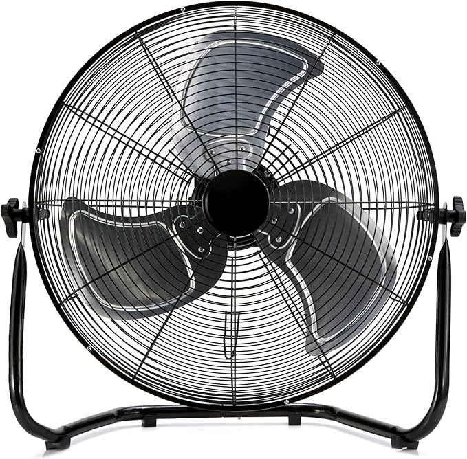 18" High Velocity Industrial Floor Fan with 3 Speeds, Powerful Airflow, Air Circulator, Tilt Head, ETL-Listed Safety