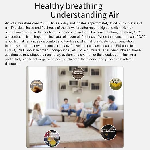 18 in 1 Air Quality Monitor Smart Air Quality Tester Temperature and Humidity Meter with Color Screen for Home Office, Detect