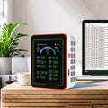 18-in-1 Smart Air Quality Monitor Indoor, CO2/CO/HCHO/TVOC/C6H6/PM0.3-10 Detection, Real-Time Data Logging & Bluetooth Sync