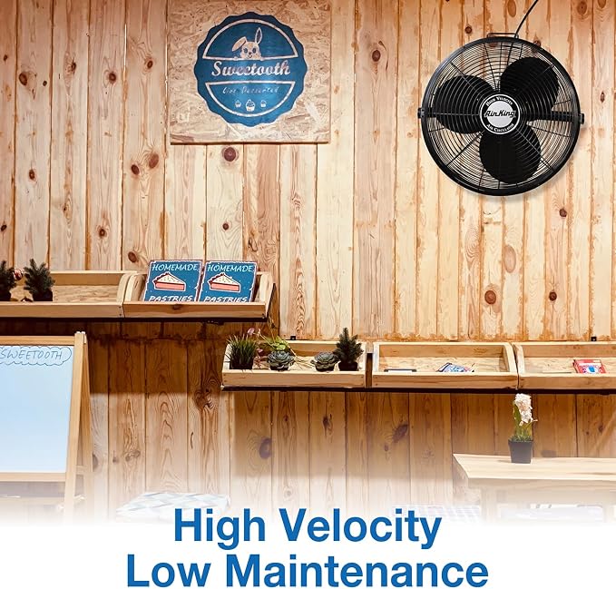 18-Inch 1/6 HP Industrial Grade High Velocity Multi Mount Fan with 3-Speeds, Pivoting Fan Head, Durable Powder-Coated Steel