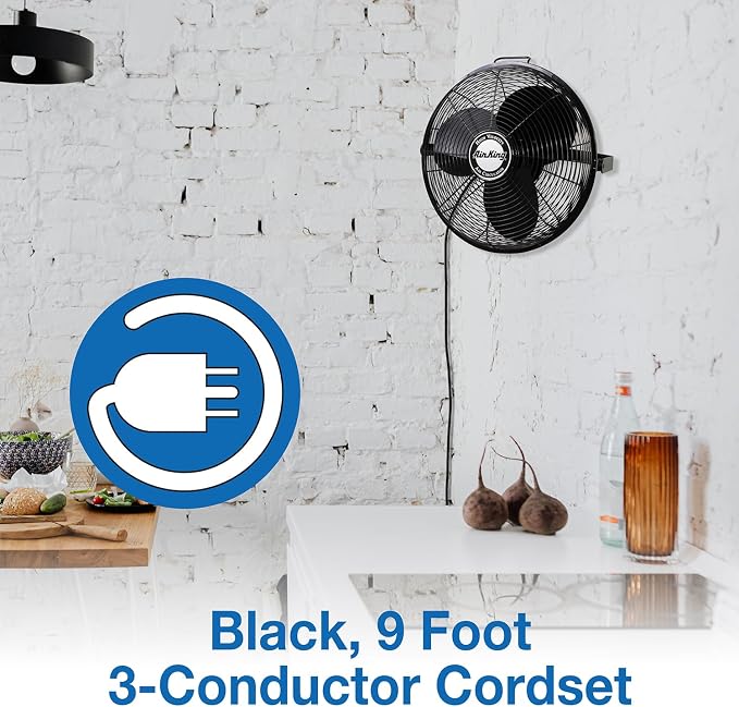 18-Inch 1/6 HP Industrial Grade High Velocity Multi Mount Fan with 3-Speeds, Pivoting Fan Head, Durable Powder-Coated Steel