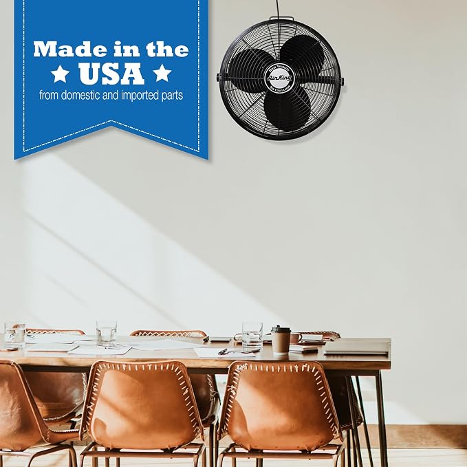 18-Inch 1/6 HP Industrial Grade High Velocity Multi Mount Fan with 3-Speeds, Pivoting Fan Head, Durable Powder-Coated Steel