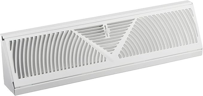 18-Inch Baseboard Register Vent- RoundFlow Design for Maximum Air Flow - Smooth Air Adjust Lever - Heavy Duty